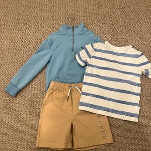 Tommy Bahamas Boys 3/4 Outfit. Zip up, shorts and t-shirt.